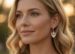 Load image into Gallery viewer, Rose Gold Pearl Leaf Drop Earrings | 925 Sterling Silver