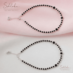 Load image into Gallery viewer, 925 Silver Anklet in black moti
