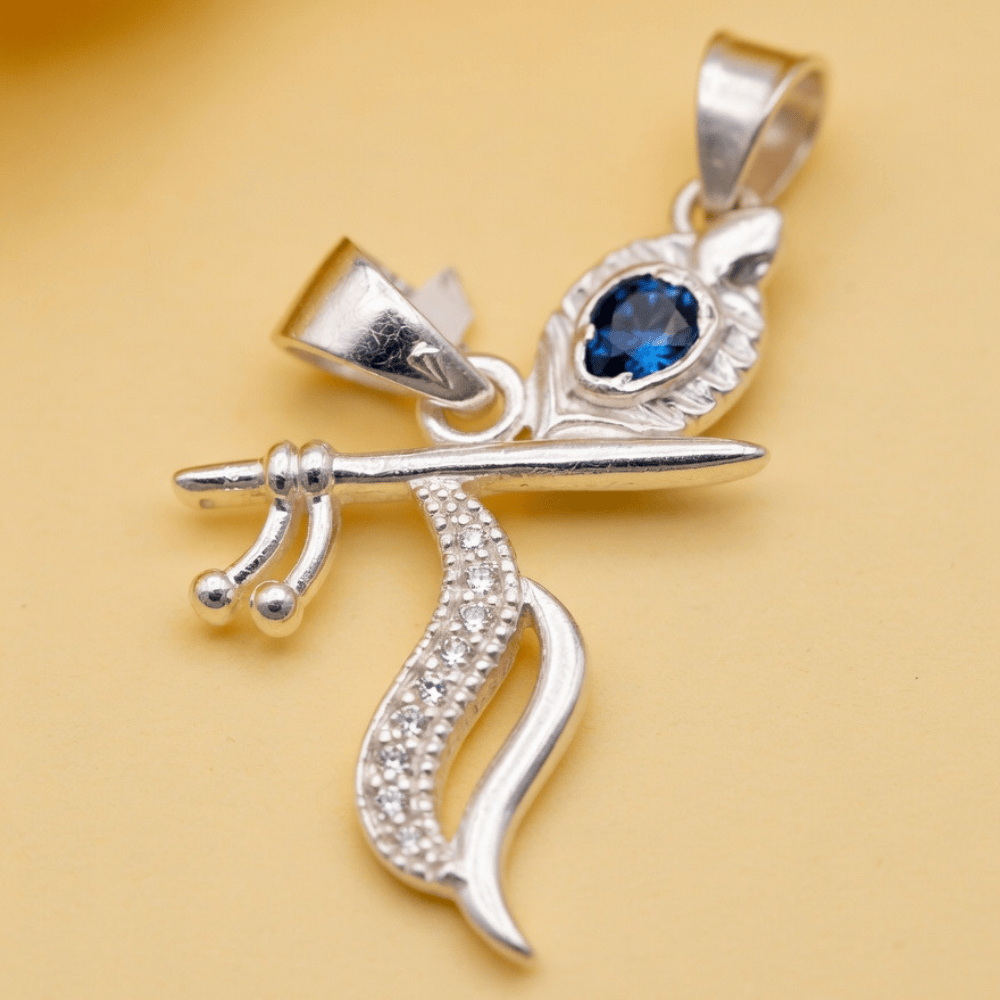 925 Silver Krishna Sterling Pendant with Chain