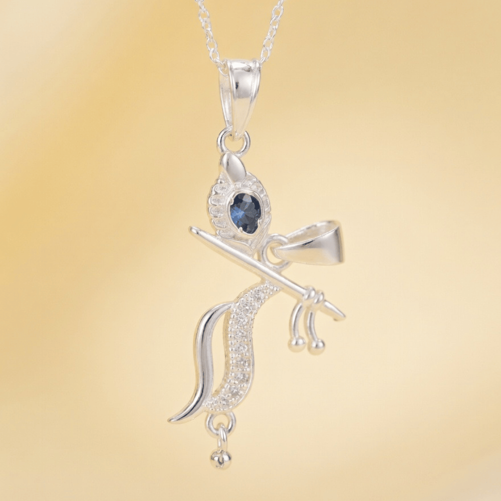 925 Silver Krishna Sterling Pendant with Chain