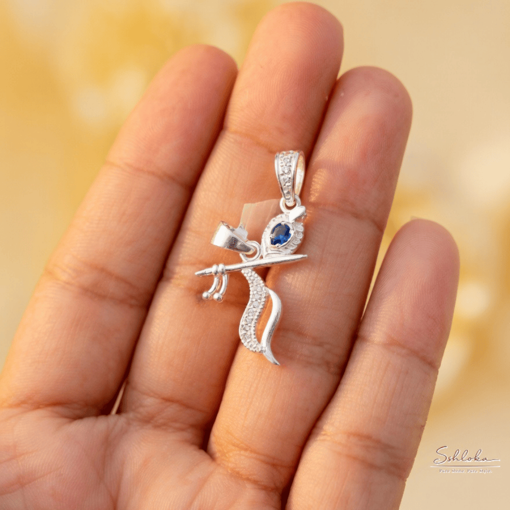 925 Silver Krishna Sterling Pendant with Chain