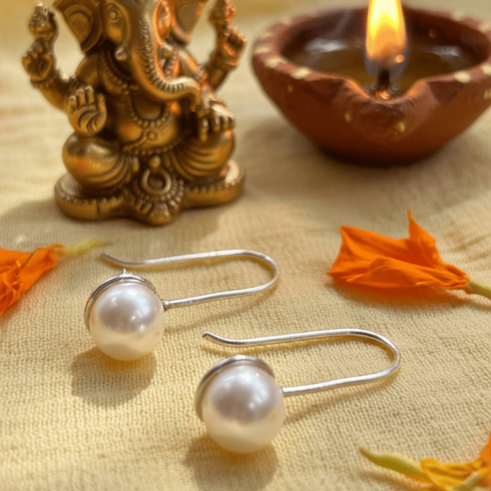 Handcrafted 925 Silver Natural Pearl Drops