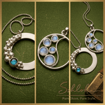 Load image into Gallery viewer, Antique 925 Silver &amp; Natural Pearl Moon Pendant
