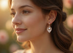 Load image into Gallery viewer, Rose Gold Pearl Leaf Drop Earrings | 925 Sterling Silver
